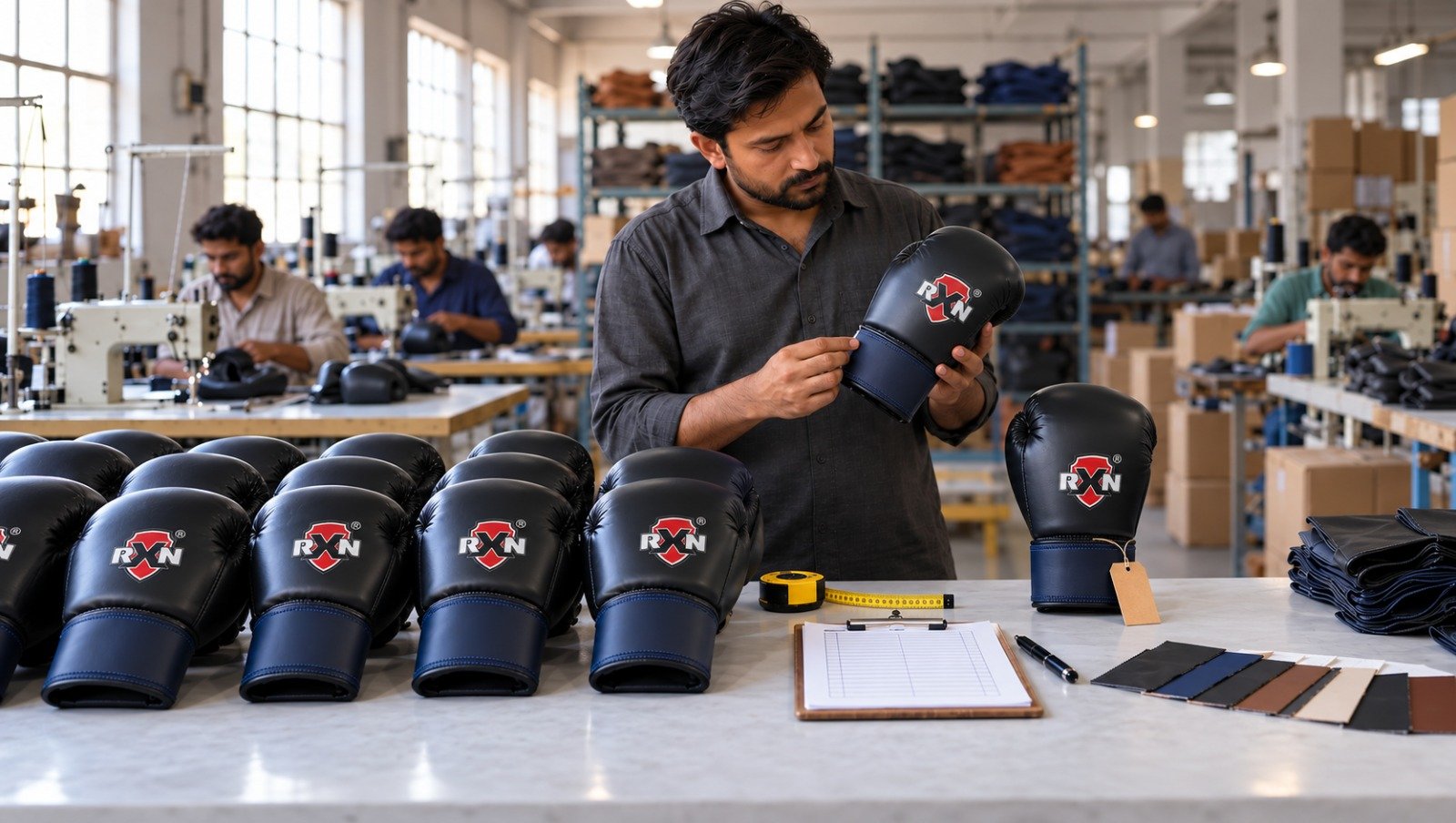 Quality inspection of finished sports gloves